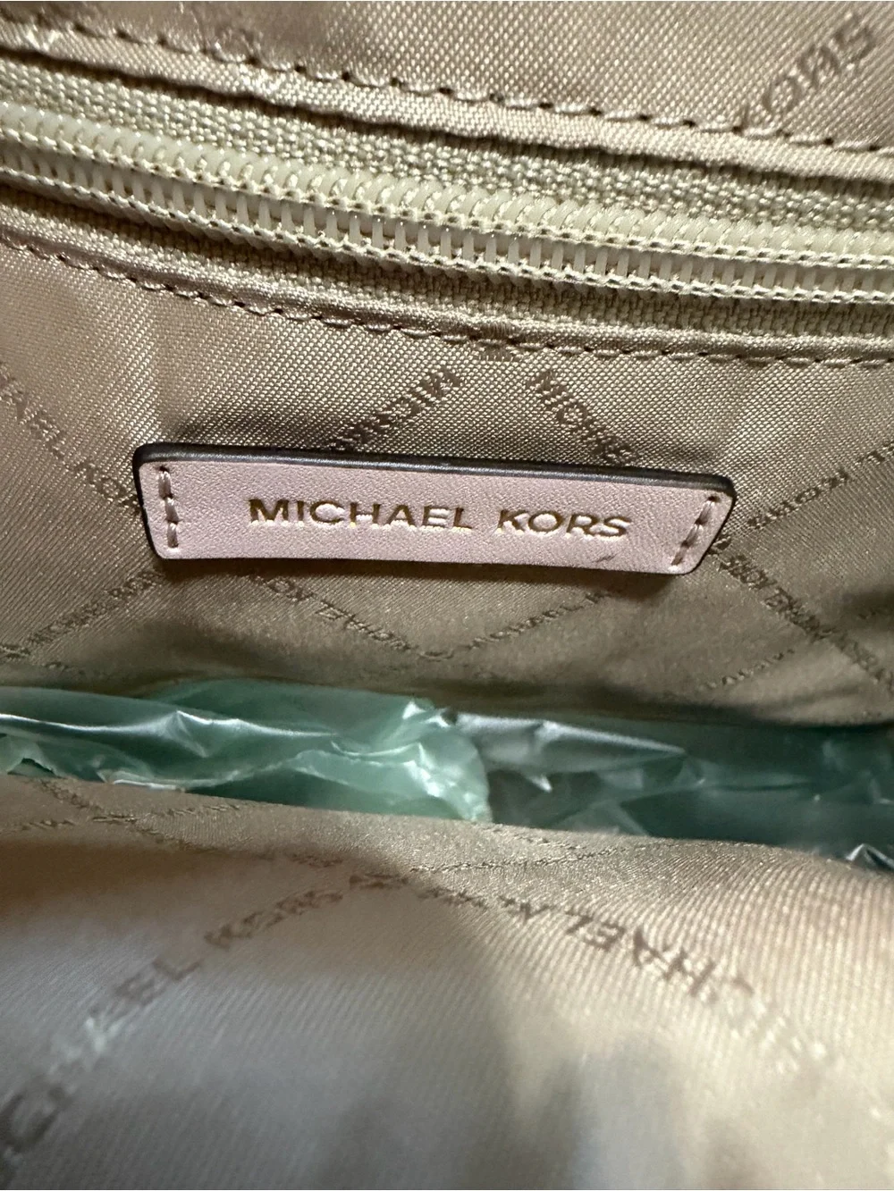 Michael Kors Brown Logo Backpack with Pink Trim